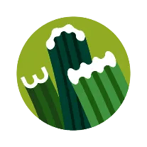 W + C-rib + MiNT artificial grass yarn shape blend