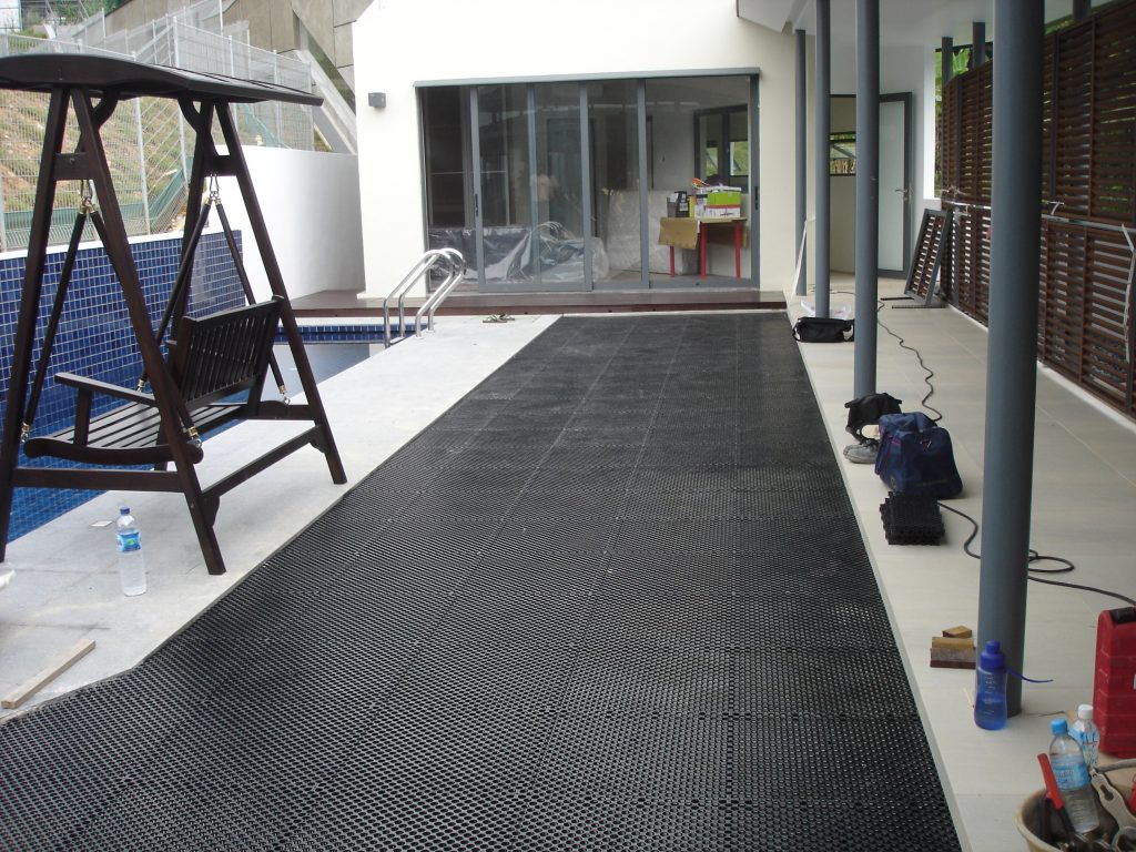 Garden area fully covered with VersiCell drainage cells