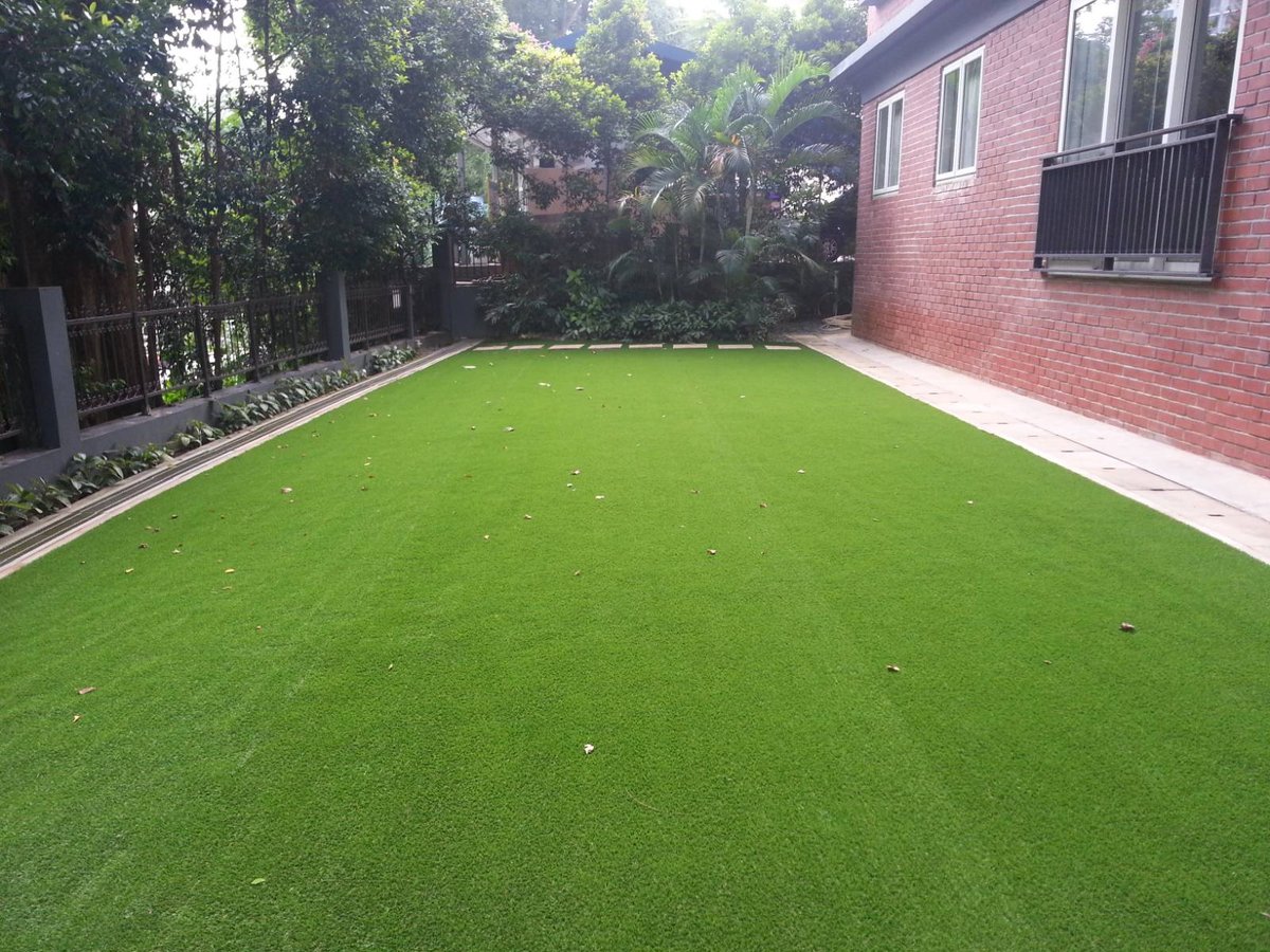 Lush, even artificial turf lawn at St Martins Drive, Singapore, after installation