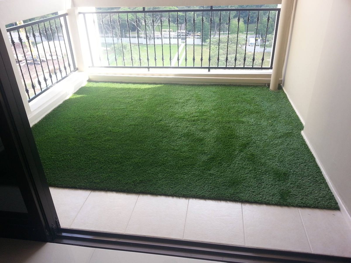 Artificial grass balcony at Telok Blangah Heights, Singapore