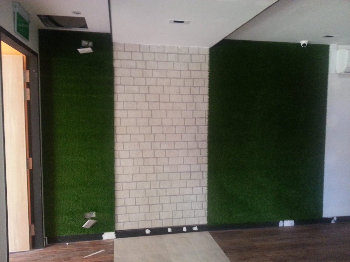Green wall artificial grass at Ntuc Eldercare Green, Singapore