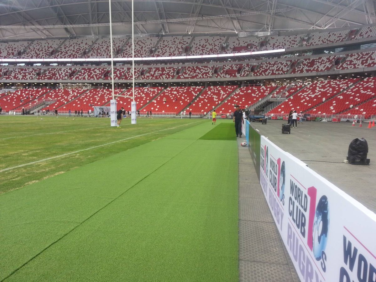 Artificial sports turf installation at the National Stadium, Singapore Sports Hub