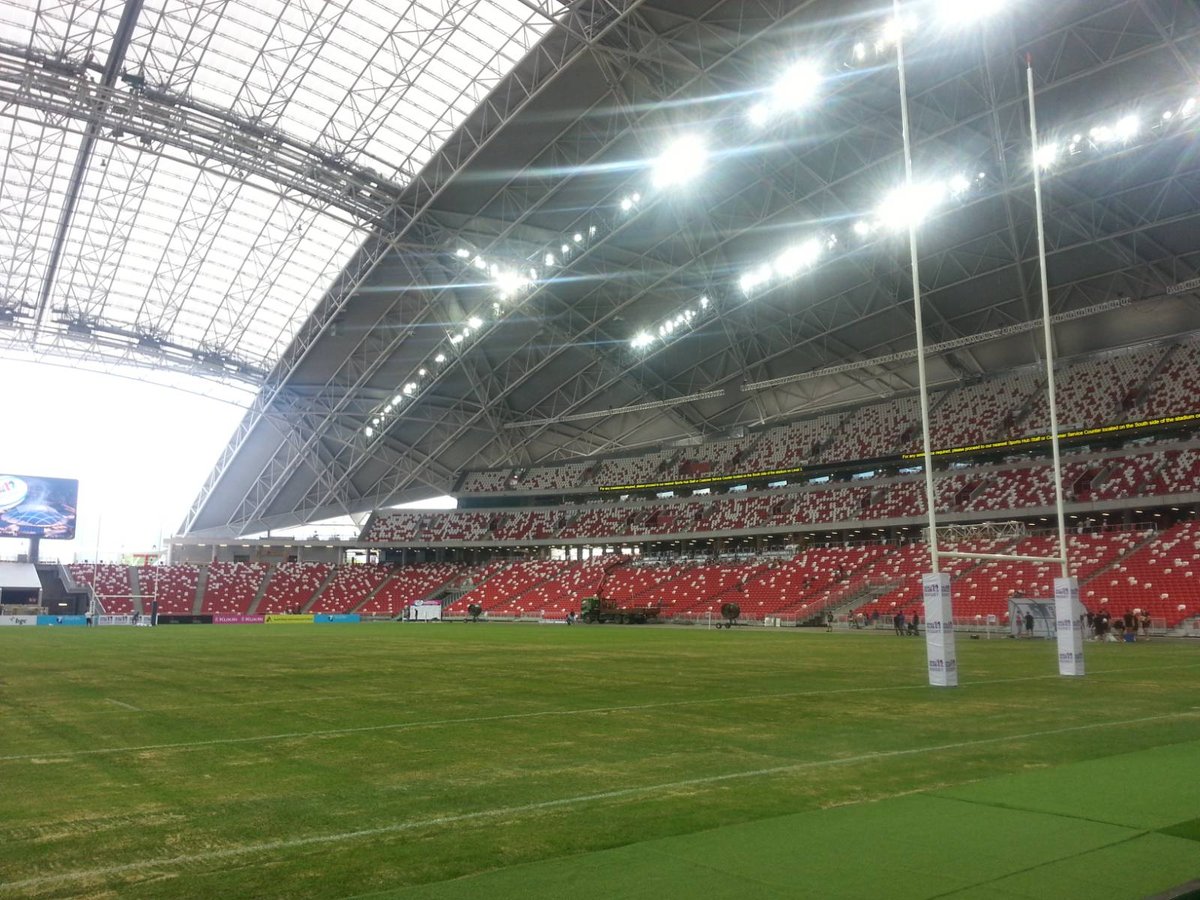 Artificial grass pitch surround under the dome at the National Stadium, Singapore Sports Hub