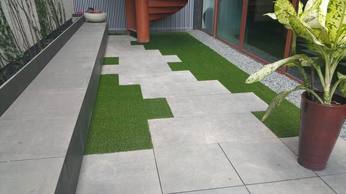 Artificial grass garden at Handy Road, Singapore