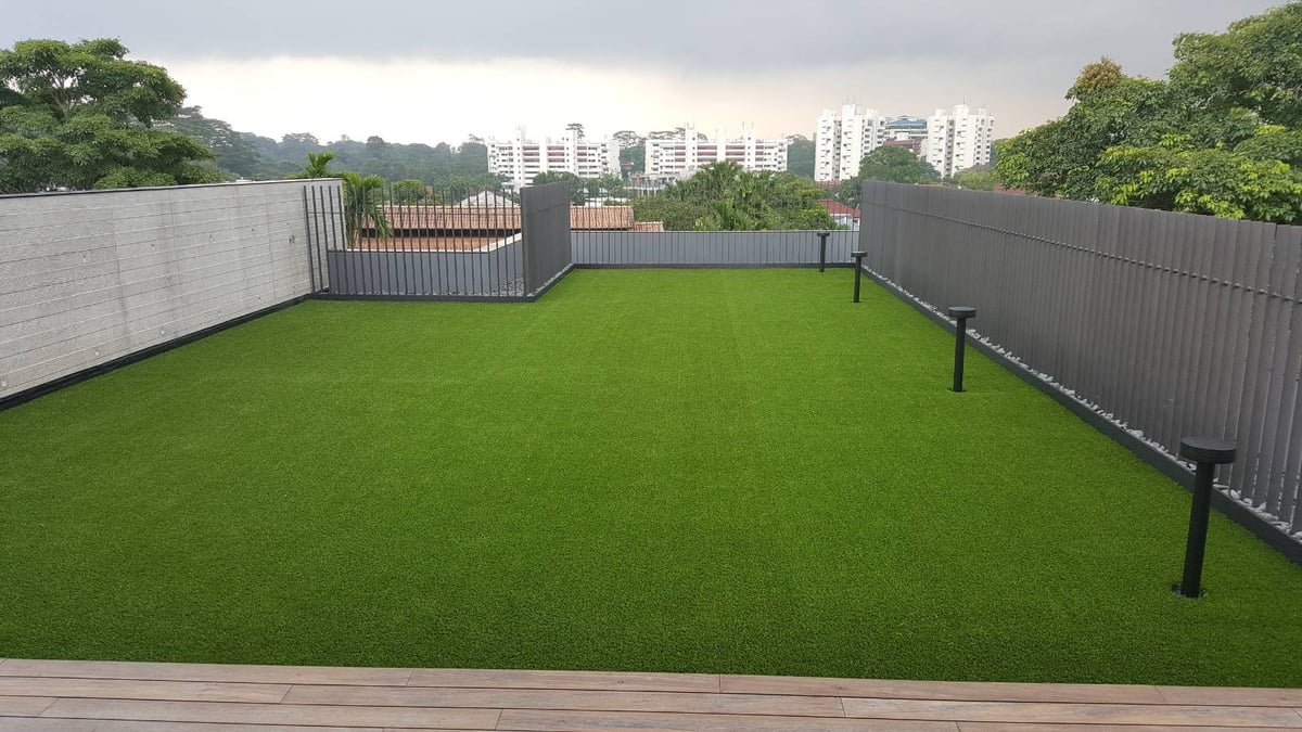 Poolside artificial turf at Cassia Drive, Singapore