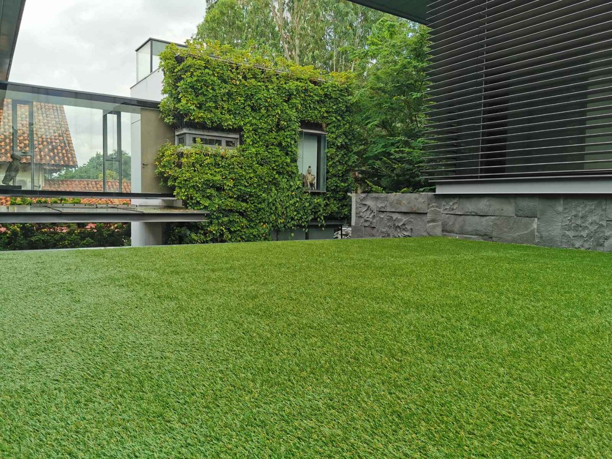 Artificial grass balcony at Stevens Road, Singapore