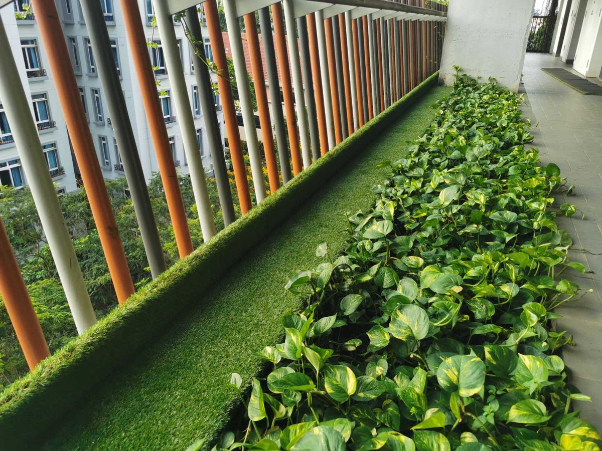 Balcony artificial grass at Goodwood Residence, Singapore