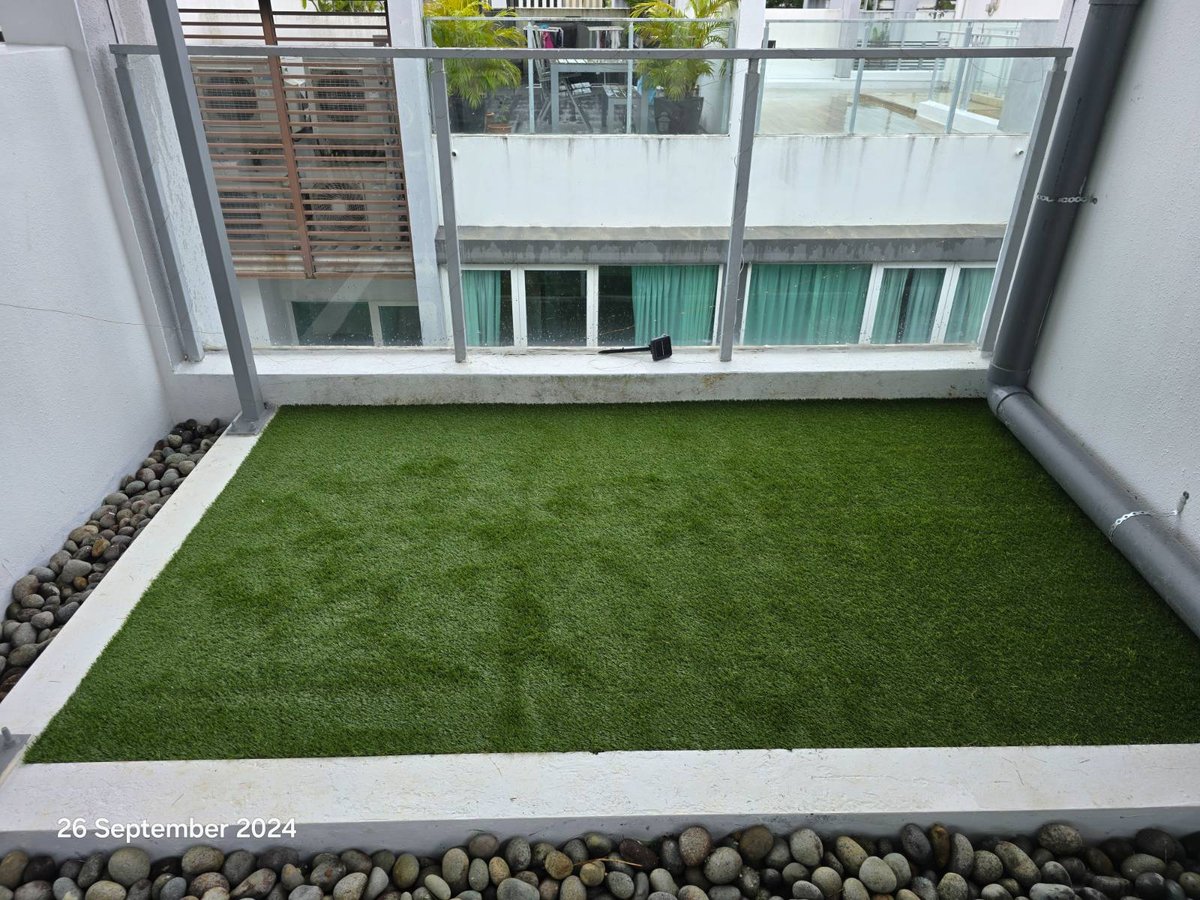 Artificial grass lawn replaced at Sunrise Terrace, Singapore