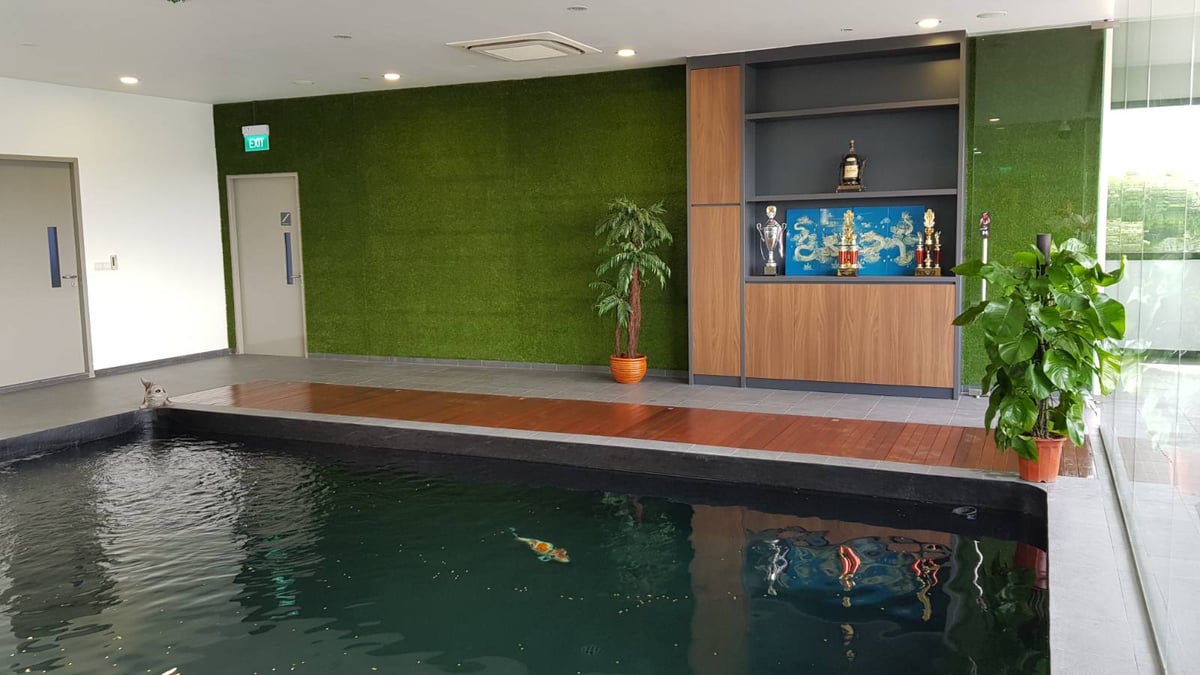 Artificial grass installation at Kian Teck Avenue, Jurong, Singapore