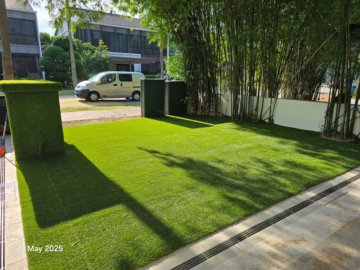 Premium Namgrass artificial grass driveway at Ocean Drive, Sentosa Cove, Singapore