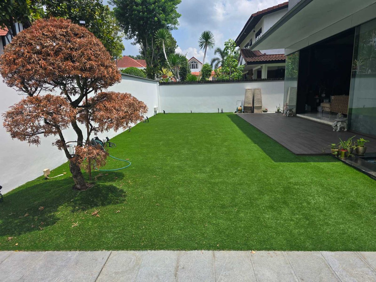 Artificial grass rooftop terrace at Nim Drive, Singapore