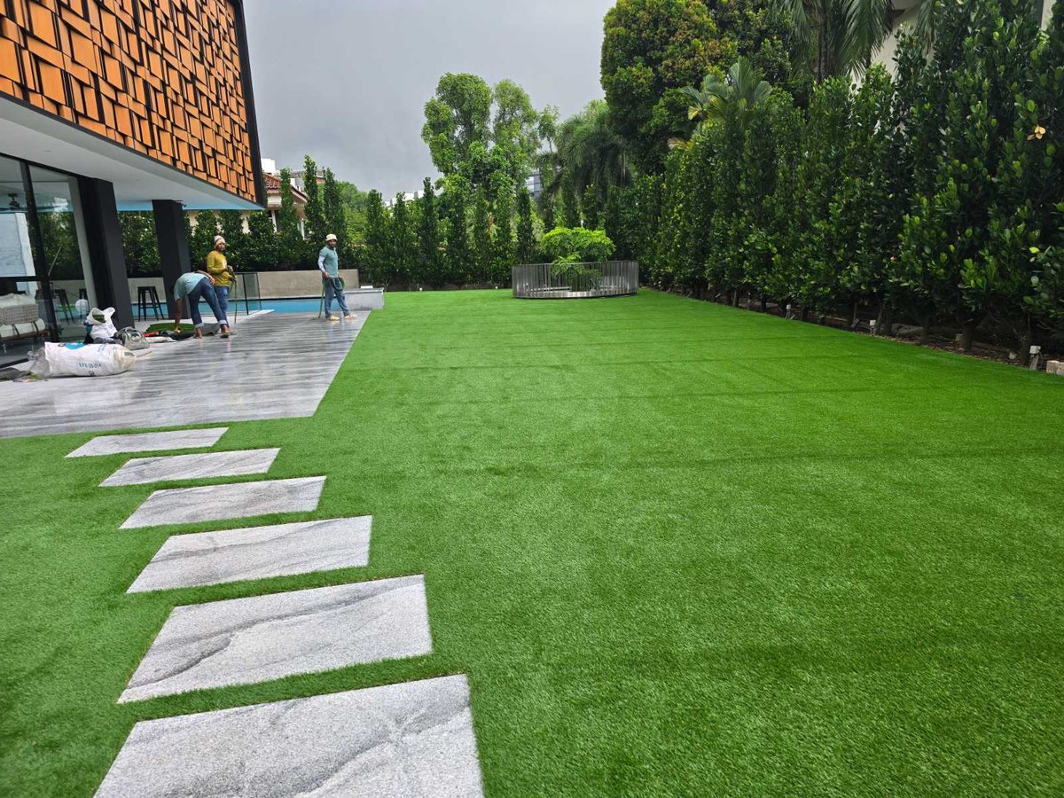 Artificial grass roof terrace at Holland Park, Singapore