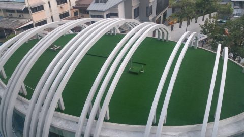 Artificial grass supplier rooftop terrace at Thomson Grand, Singapore